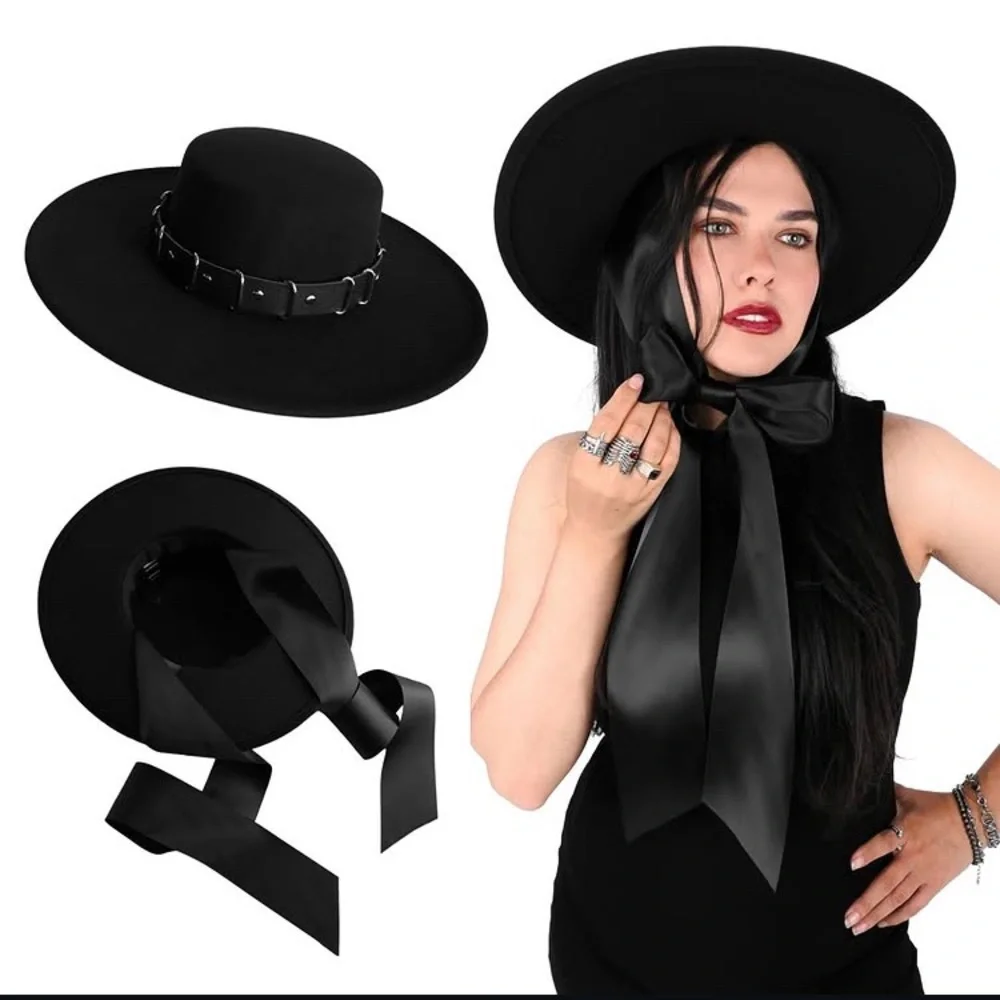 Black Wide-Brim Cheyenne Hat from Foxblood